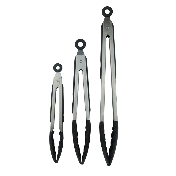 Amazon top selling stainless steel silicon kitchen tongs